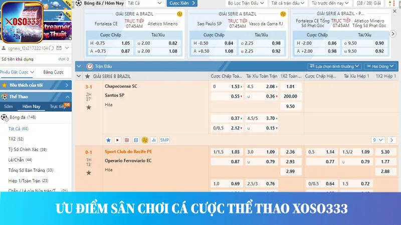 Những ưu điểm vượt trội của sân chơi á cược thể thao Xoso333.
